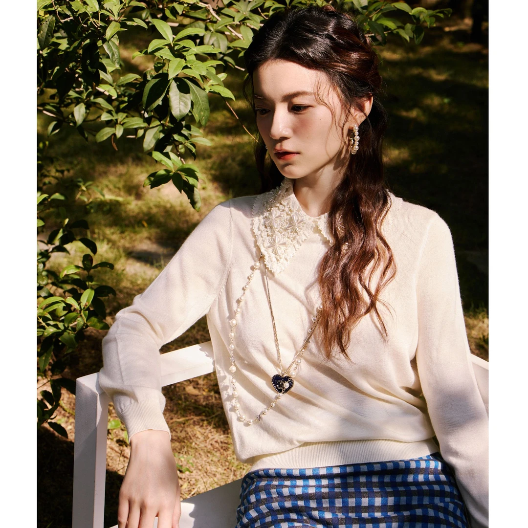 【品牌福利】她翼冬季针织毛衫女士长袖镂空高领圆领CW1241334863S