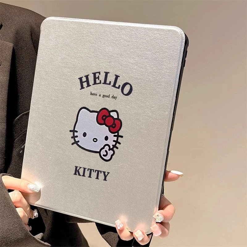 银色KT猫适用小米Pad7平板保护套11.2英寸旋转款小米Pad6spro笔槽