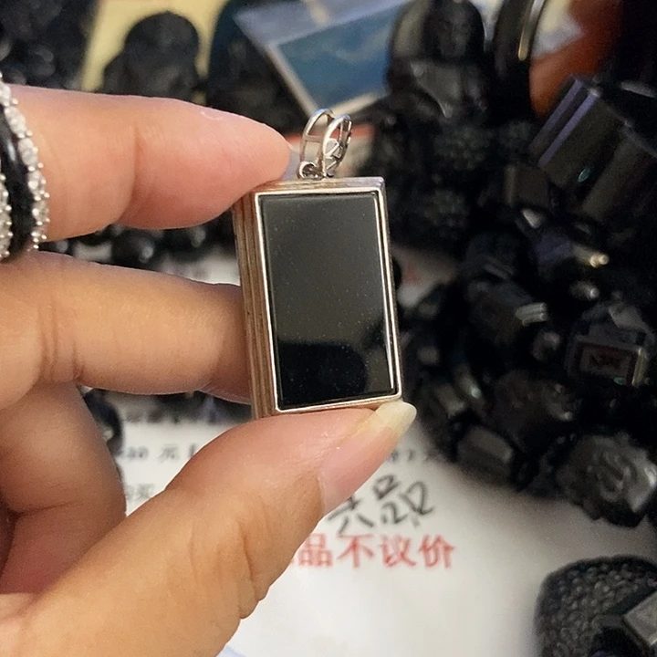 颈饰银S925镶嵌翡翠墨翠