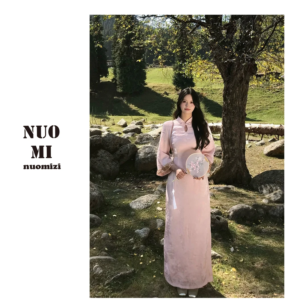 ZOZ糯米子[古典美人]新中式国风改良旗袍秋季显瘦优雅气质裙子