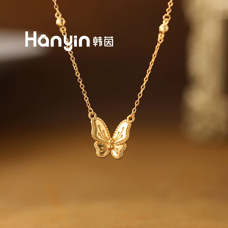 铜合金项链 欧美时尚蝴蝶项链小众设计轻奢高级感饰品