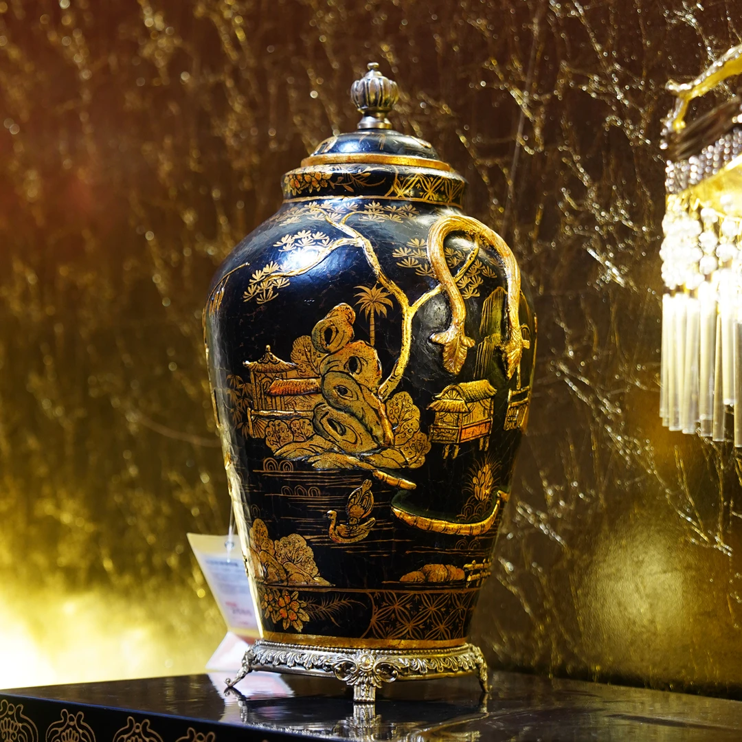 【本尼家】YS27法式中国风布裂装饰罐摆件