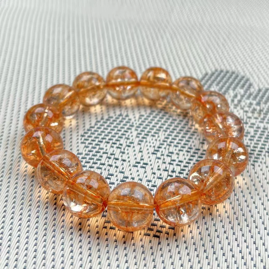 042号链接主播推荐14mm橙色圆珠手链多样性发其一