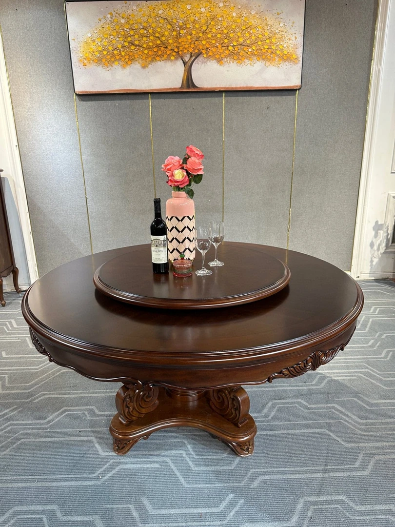 YCT180圆餐台1500*1500*800转盘900美式圆形家用