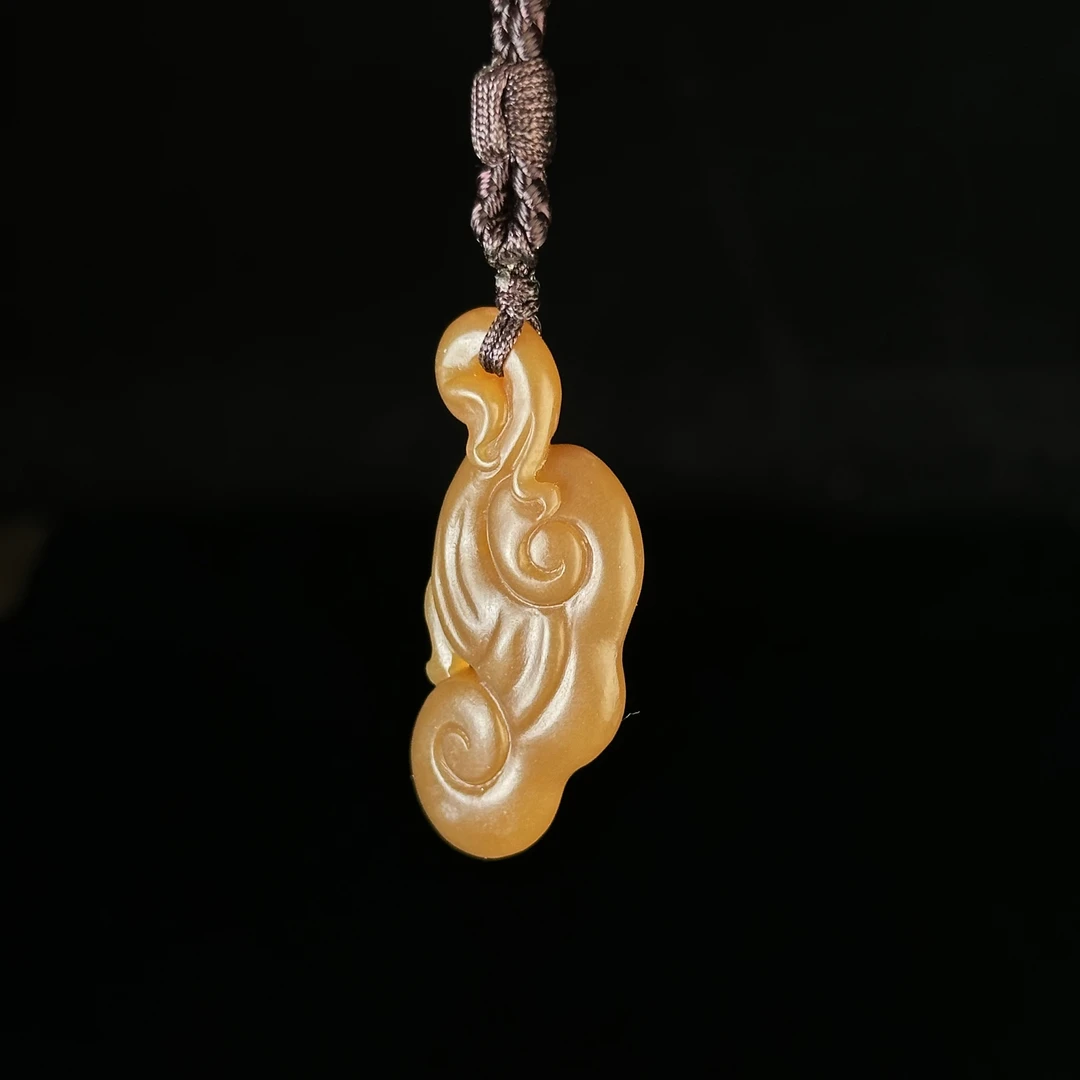 20世纪和田玉灵芝纹佩 WZ1214024*【上海兰馨】