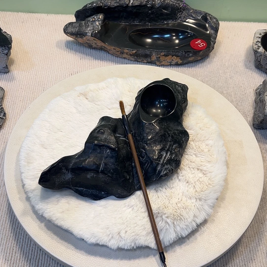 木***书灵璧石原hi砚台摆件