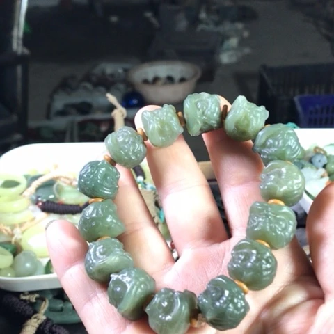 手链未镶嵌和田玉（糖玉）