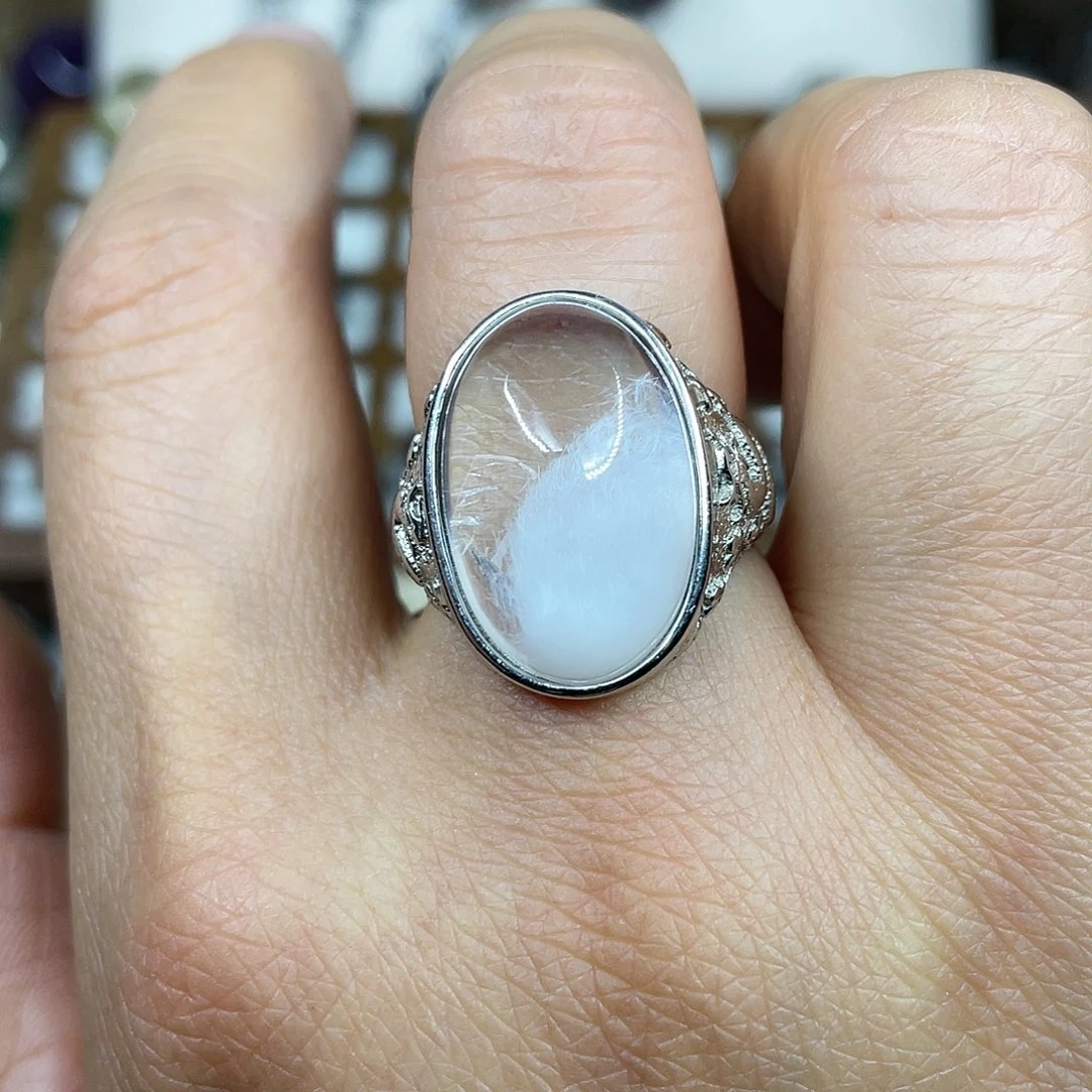 【闪购商品】银S925镶嵌珠宝半成品水晶戒指