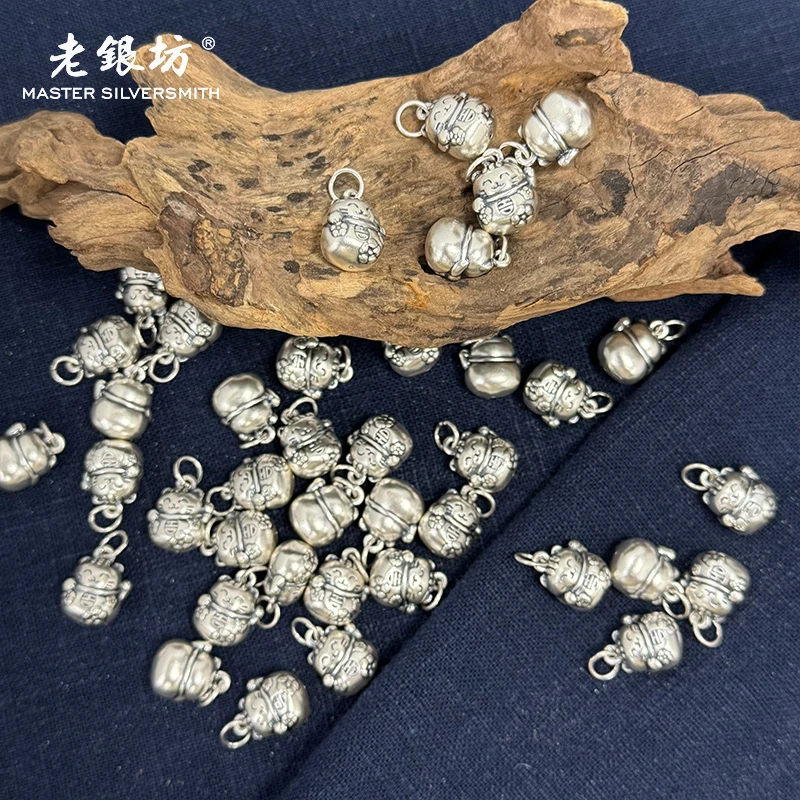 足银银制品 老银坊 足银999 招财喵提溜890278