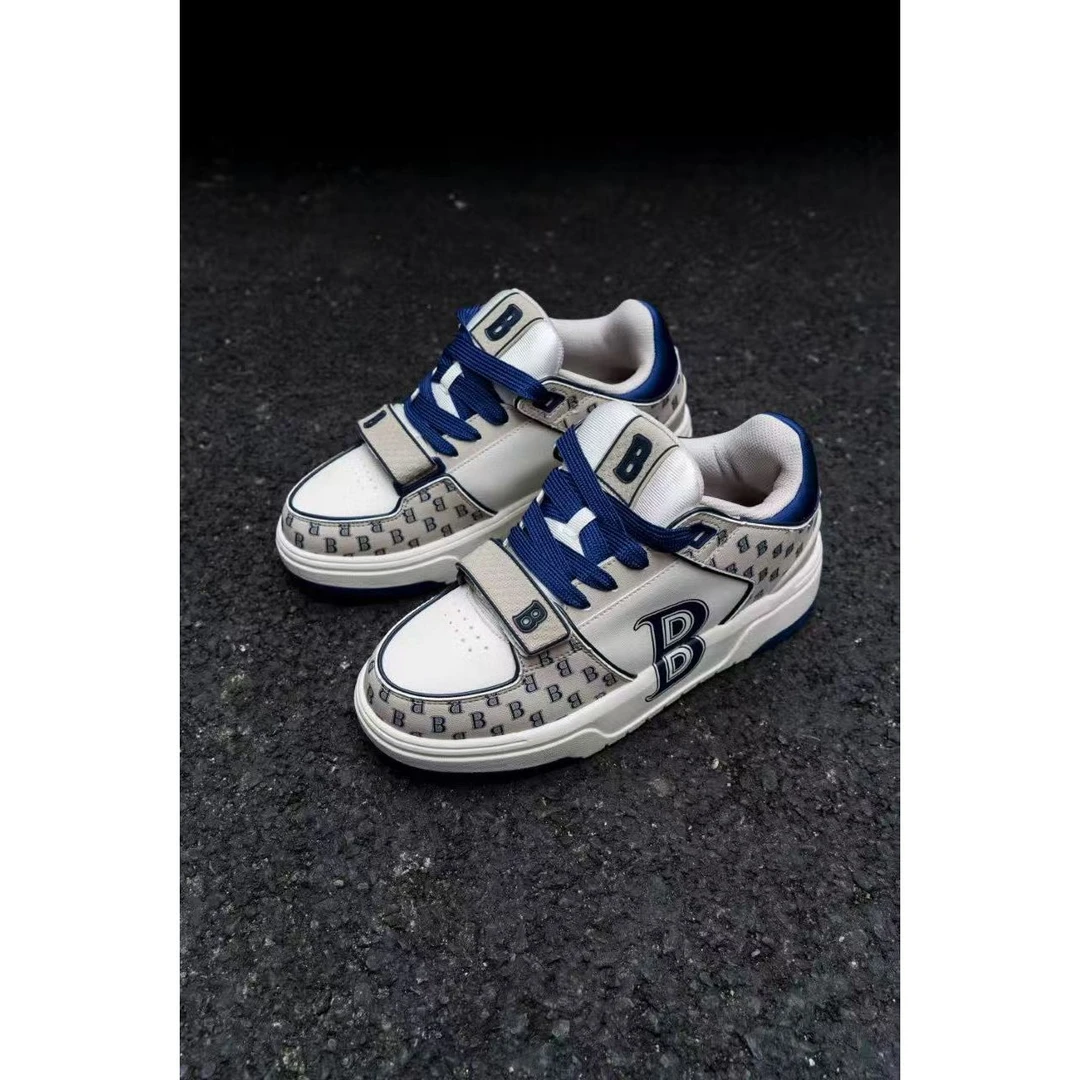 04009复古老花厚底皮面板鞋