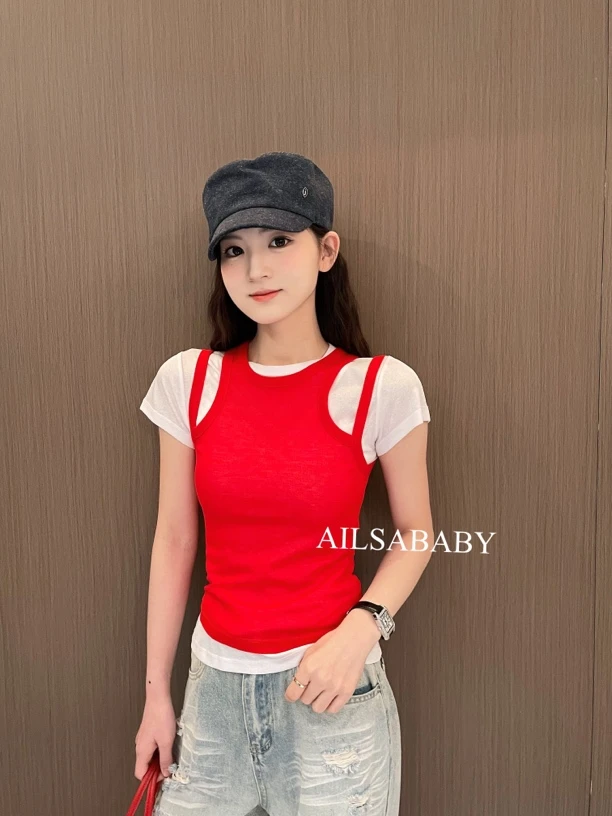 【AILSA BABY】欧货真两件吊带背心上衣/21703A
