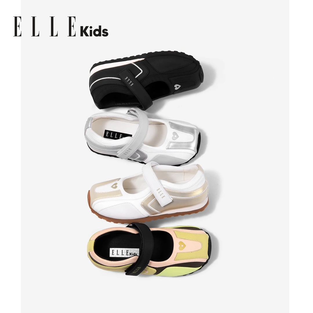 ELLE KIDS女童运动鞋2025夏季新款儿童鞋子芭蕾风小女孩玛丽珍鞋