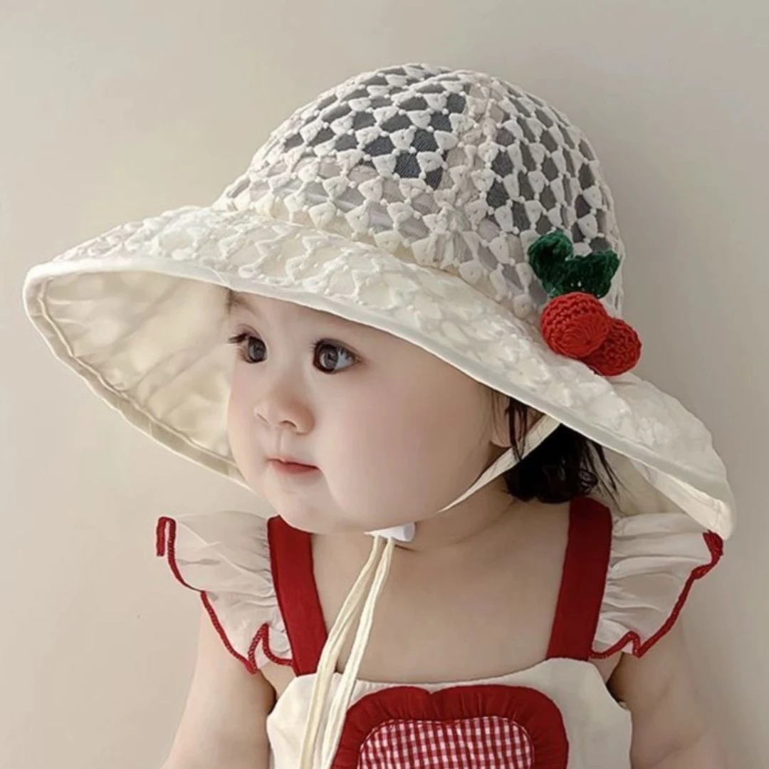 宝宝帽子夏季防晒帽女童薄款透气遮阳帽女孩防紫外线大帽檐渔夫帽