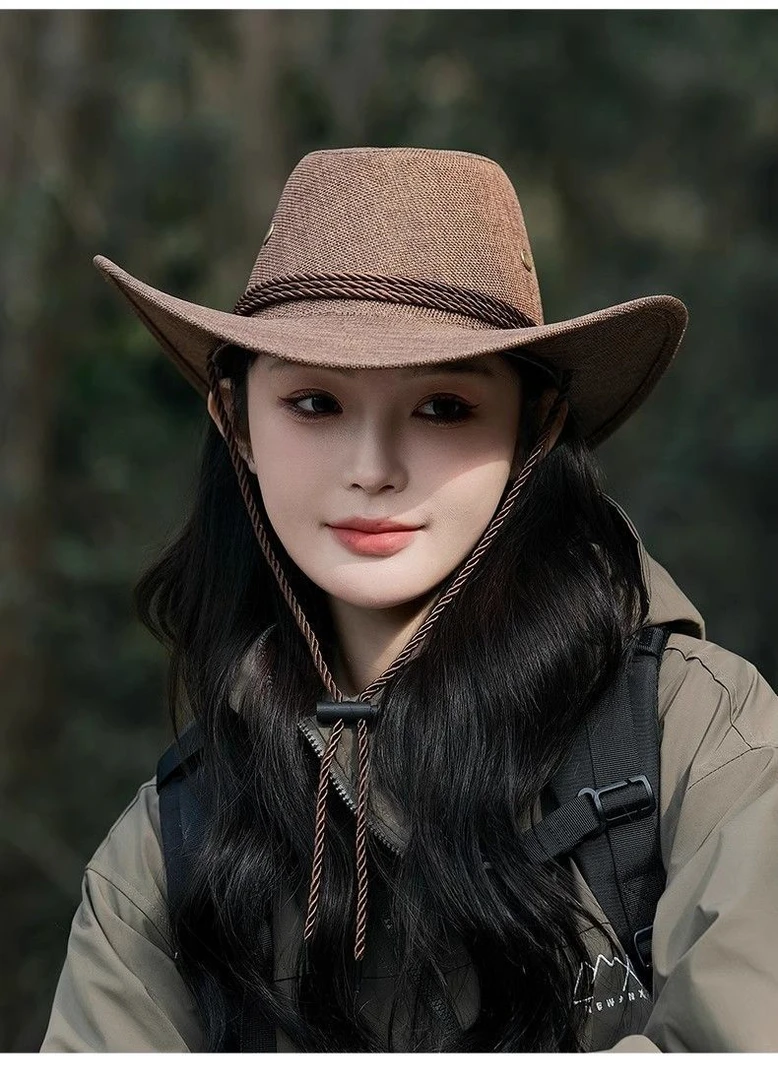 秋季夏季简约牛仔帽西部牛仔帽子户外渔夫帽韩版夏天