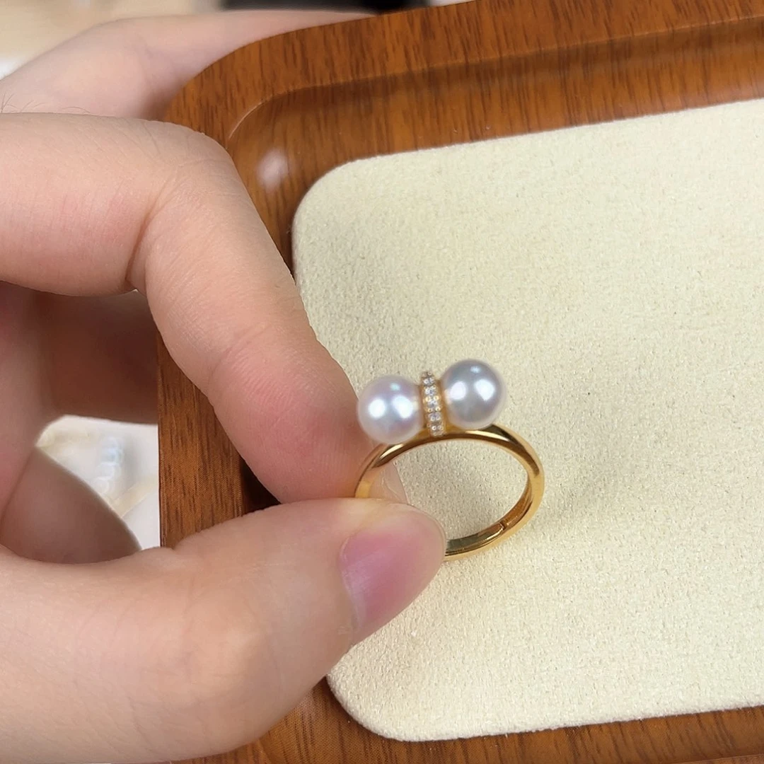 海水珍珠戒指银S925镶嵌