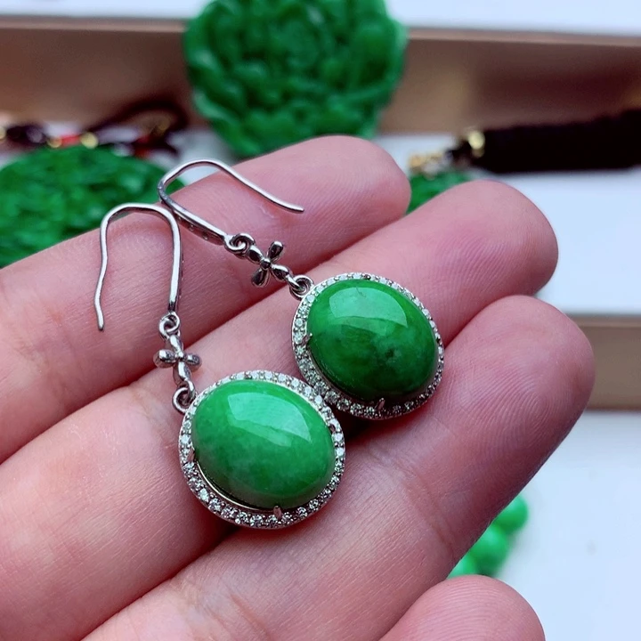 翡翠未镶嵌耳饰耳饰