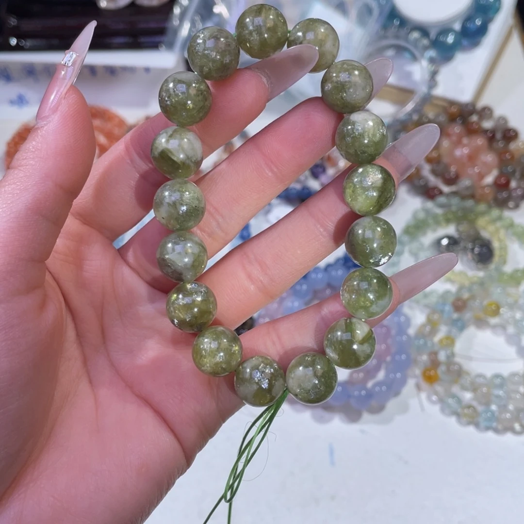 未镶嵌手链水晶绿祖母晶12+