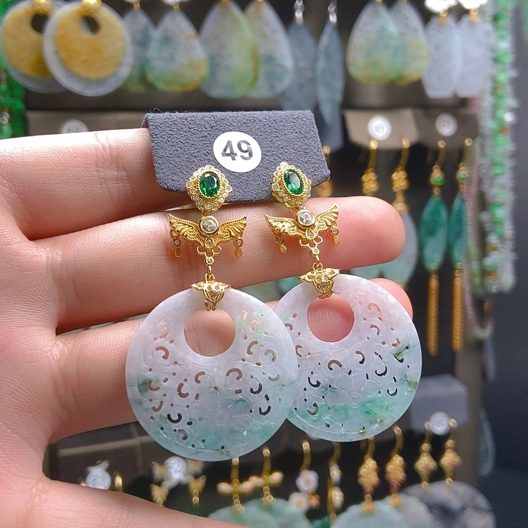 翡翠未镶嵌耳饰翡翠