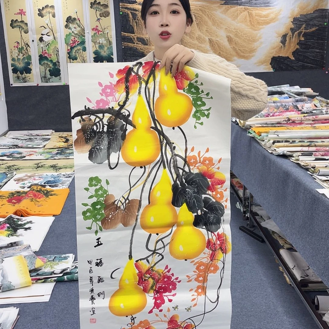 国国画作品小姐姐放漏…