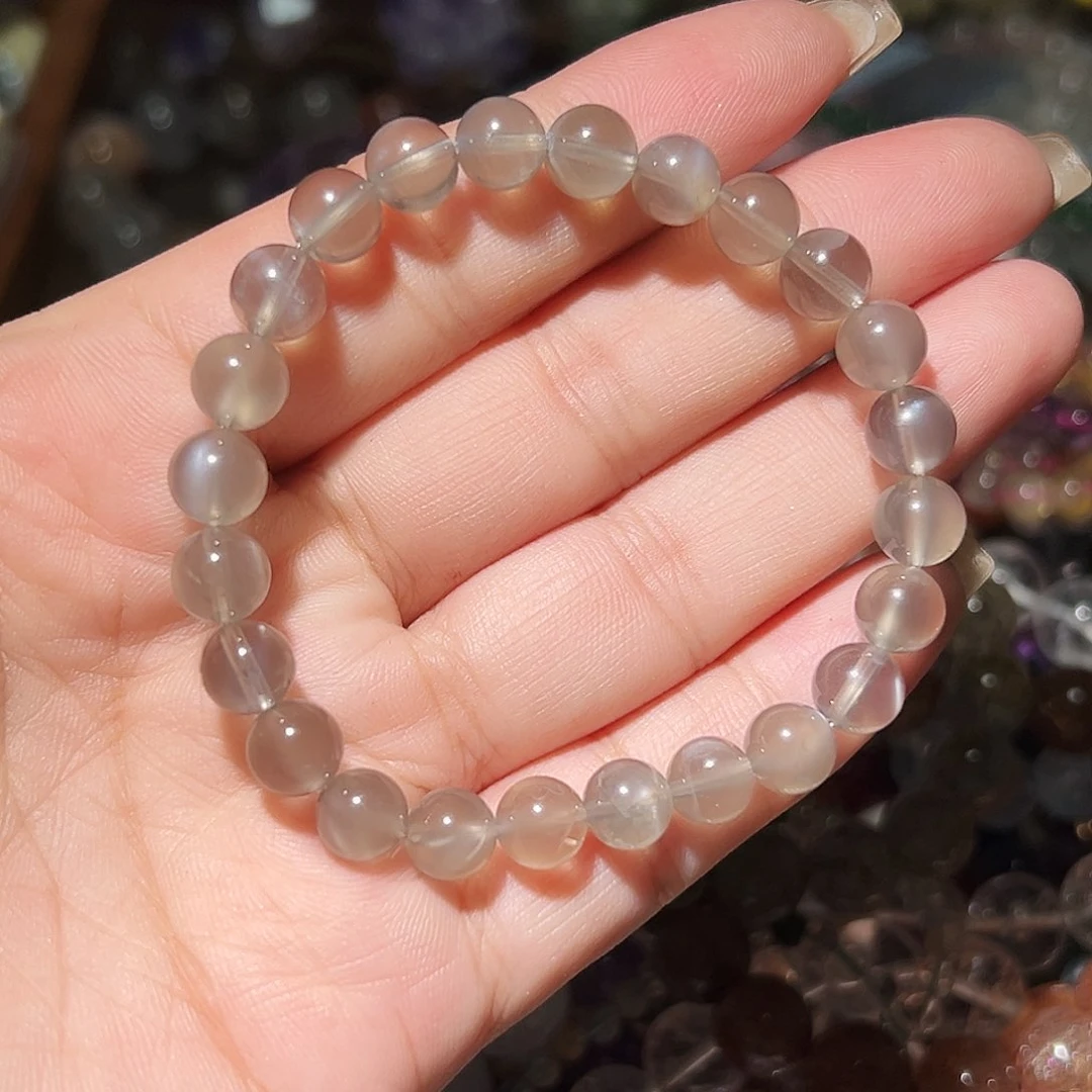 水晶手链未镶嵌黑月光8毫米