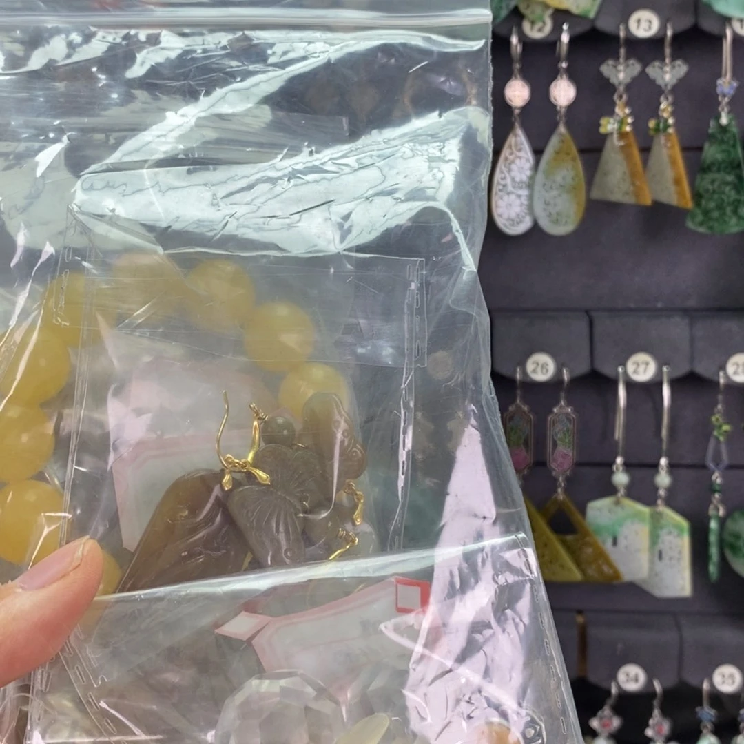 翡翠耳饰银S925镶嵌暖***爱X02