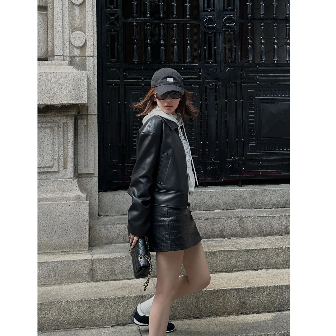 ANNA FREE 黑色半身裙女2025早秋新款A字半身短裙气质 ZCS25638