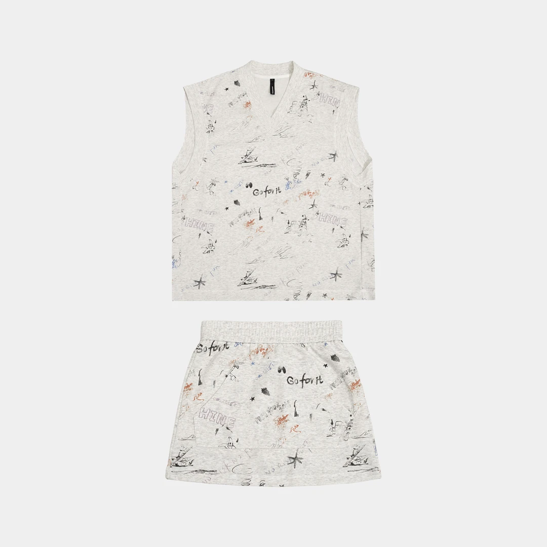 【上新】GG潮牌女装原创时尚复古潮流满印百搭显瘦套装-152494/5