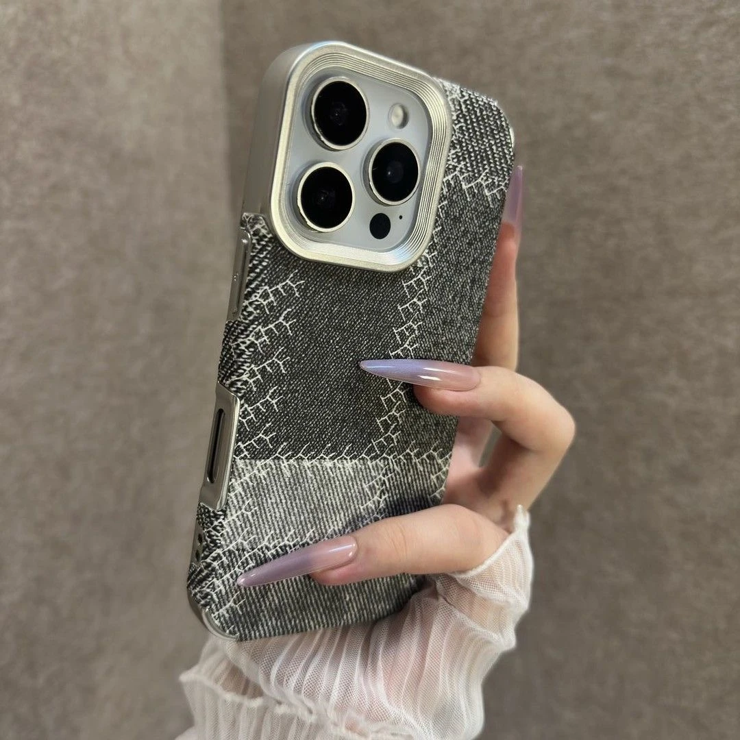 复古布纹适用iPhone16pro苹果14手机壳15ProMax新款13/12/11情侣
