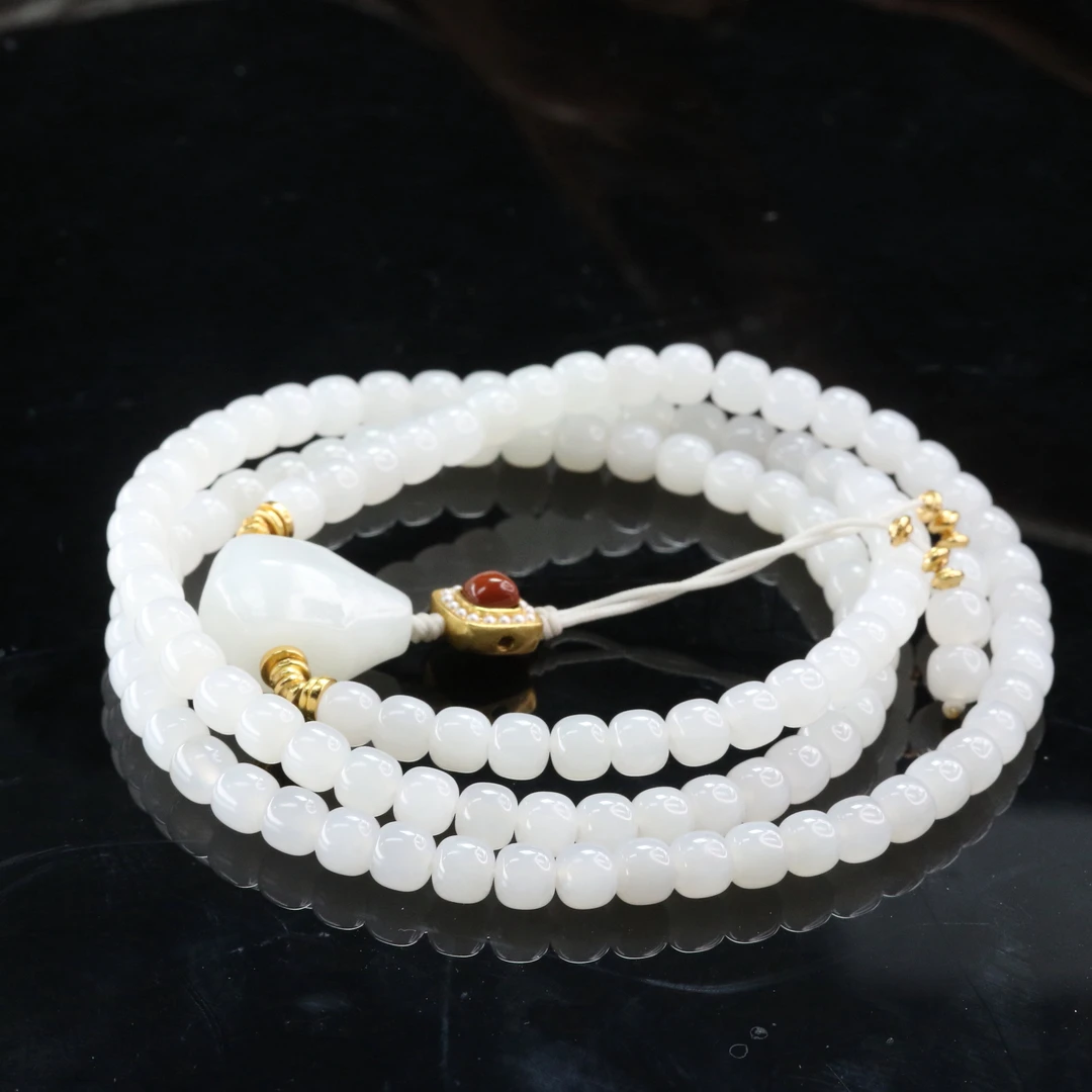 lot38和田玉S925一级白项链/501030厦门保利拍卖