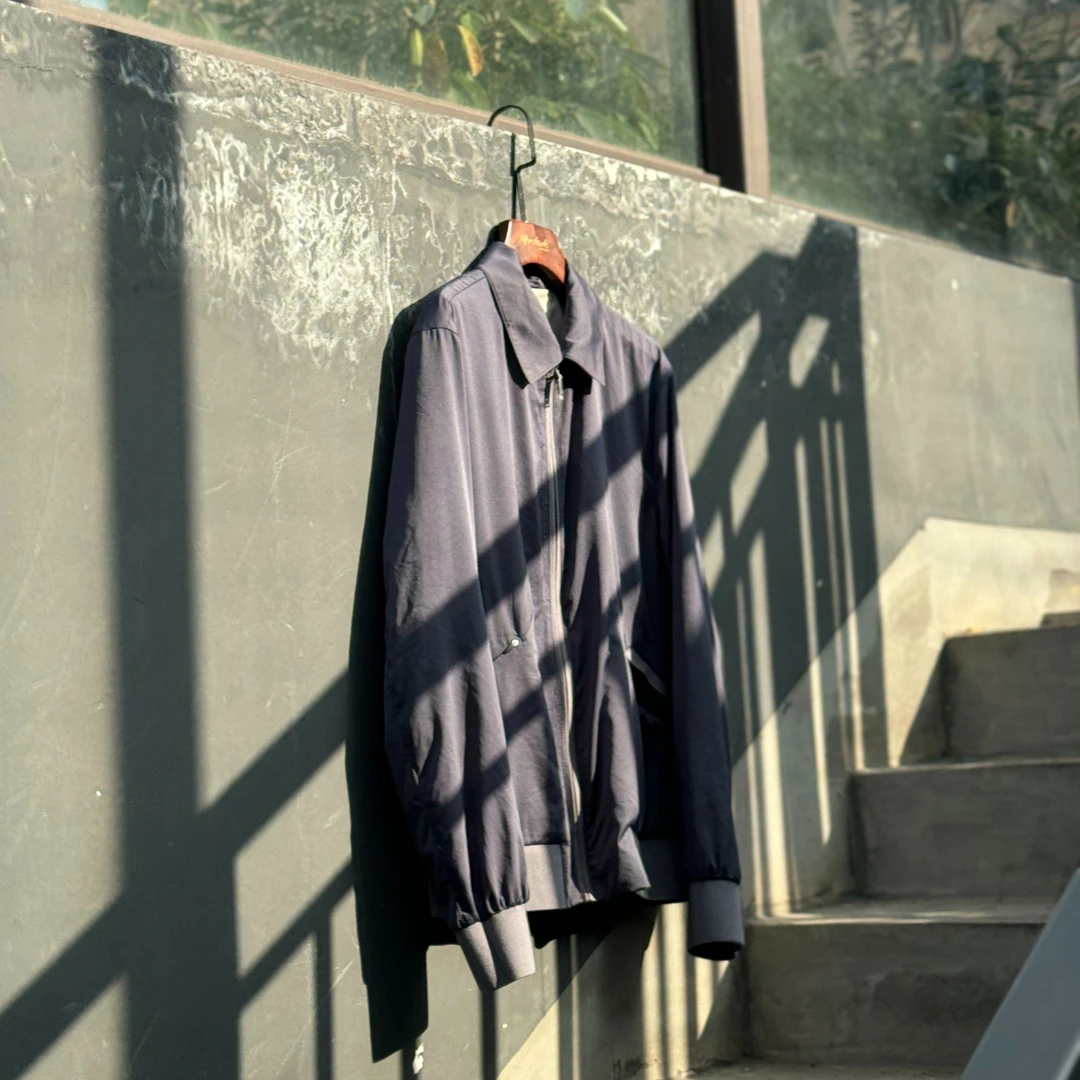 高士线缎面防晒轻薄G1行政夹克男春季商务翻领外套男士变色茄克