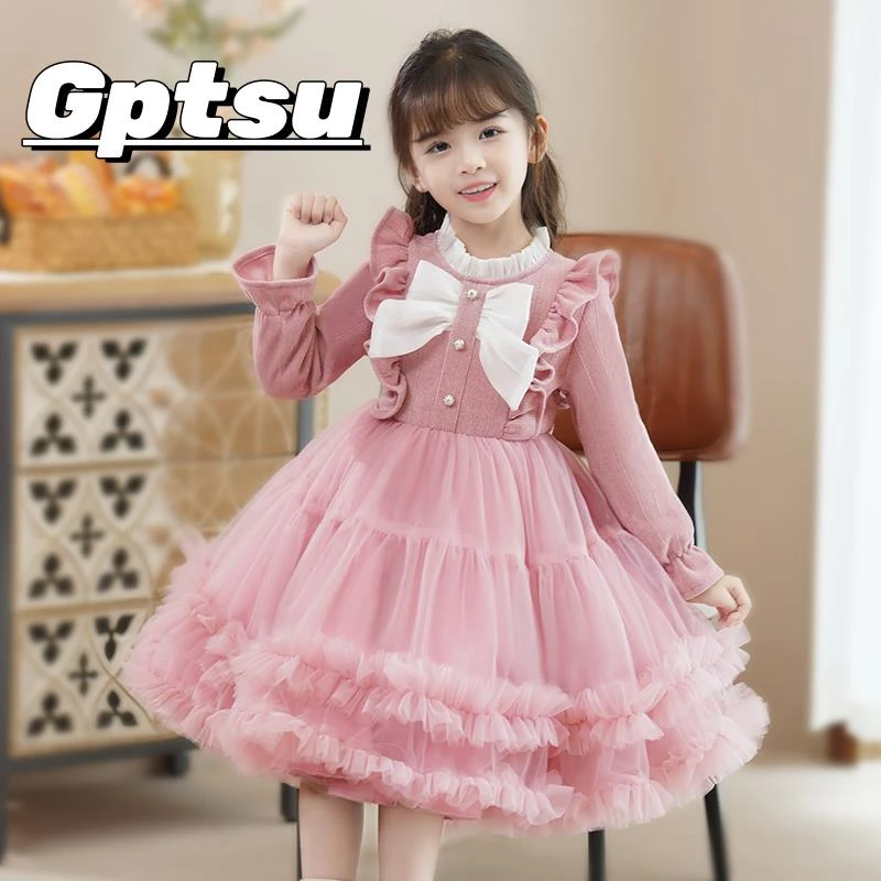 GPTSu女童连衣裙裙子2025新款春秋季时尚裙儿童小女孩洋气公主裙