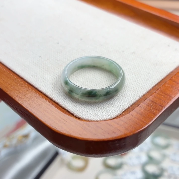 翡翠戒指未镶嵌a3 天然缅甸a货翡翠港码