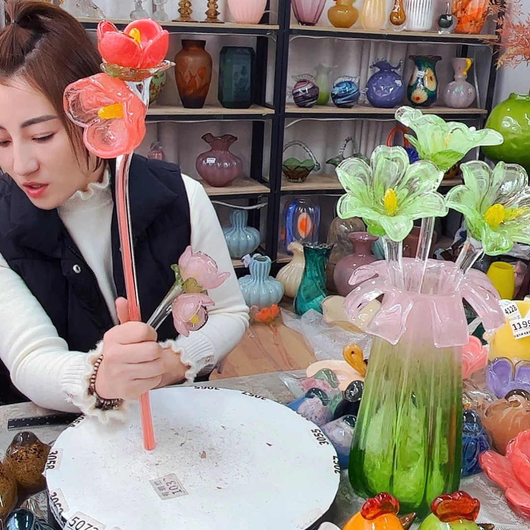 红桃花福利家悦琉璃工艺品
