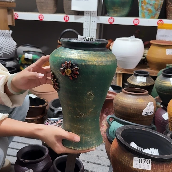 瑕疵金绿鱼尾花140高度28口径12