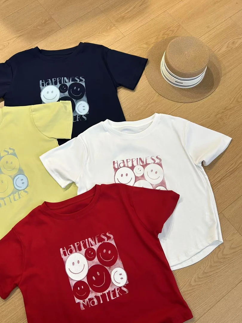 【志玲家】优选立体刺绣笑脸短袖