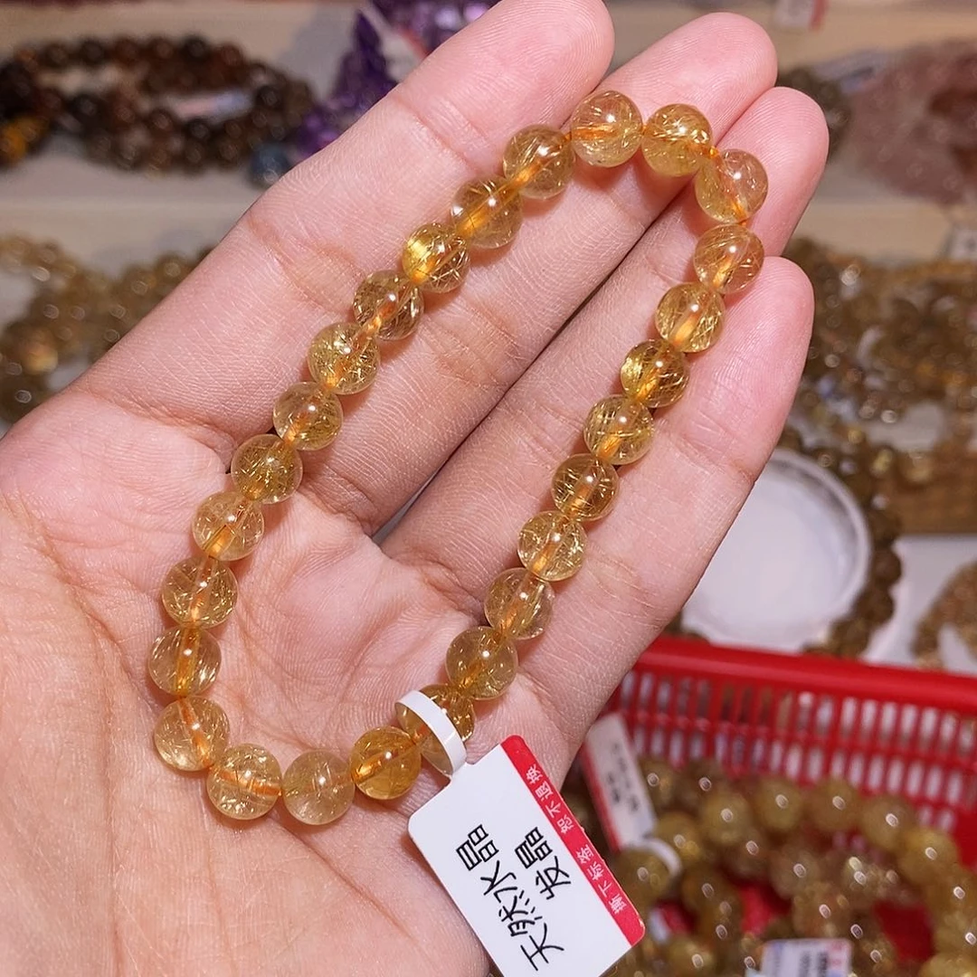 【闪购商品】发晶手链未镶嵌童****烟花钛晶7mm