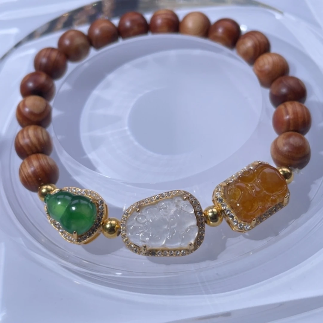 翡翠银S925镶嵌颈饰手串