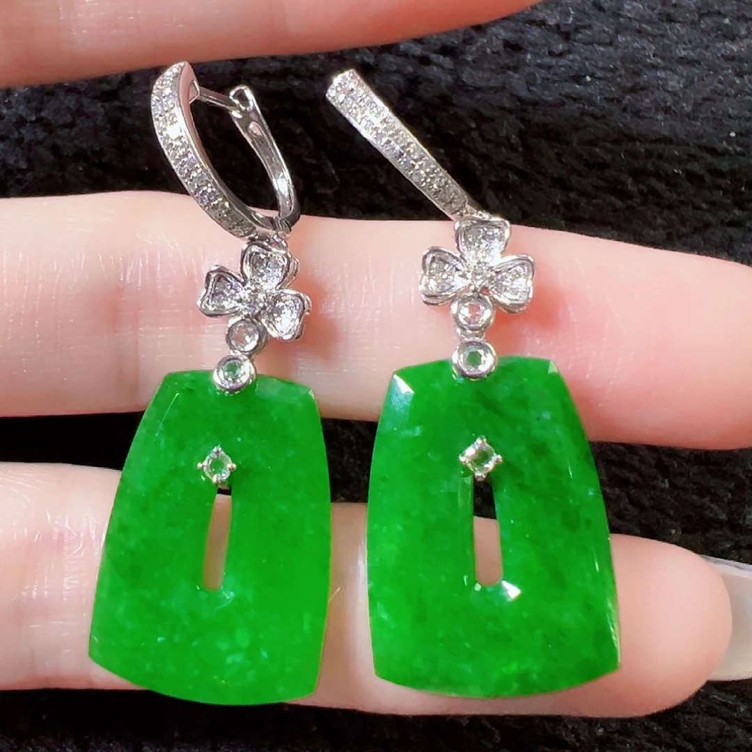 翡翠18K金镶嵌耳饰签收后24小时鉴赏期，过时不退