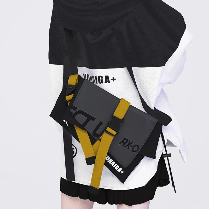 友奈加 原创INS潮牌酷飒机能风撞色中性包胸包男单肩斜挎包包女