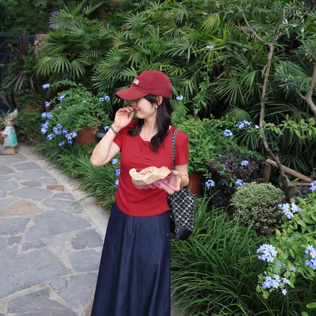 尔尔自制【143-155小个子专属】尔尔自制收腰T恤收褶设计显瘦上衣