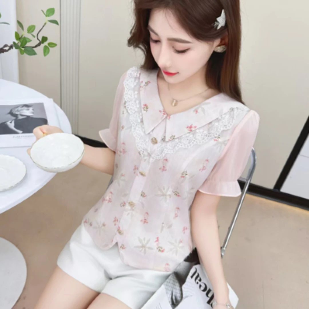 5806#【衣长约53】新款衬衫时尚气质显瘦收腰设计衬衣上衣