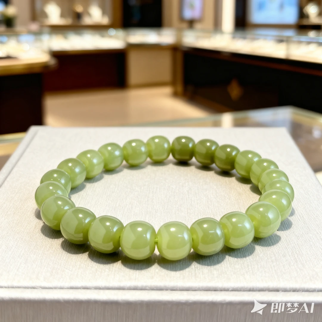 老型珠天然和田玉8mm手链