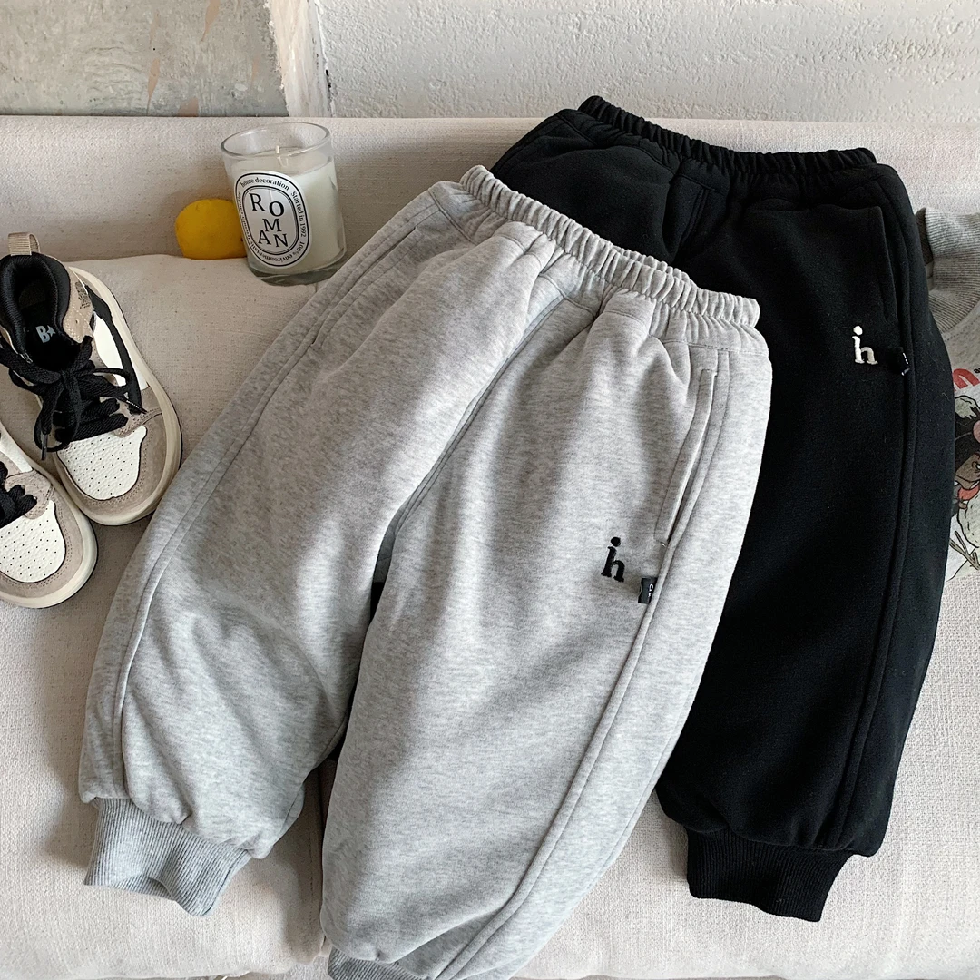 儿童加棉长裤2025秋冬男童潮牌加绒加厚卫裤宝宝小童保暖休闲棉裤