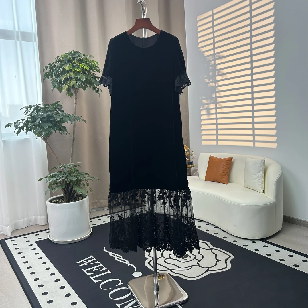 绫罗绸缎锦绣纱100桑蚕丝连衣裙