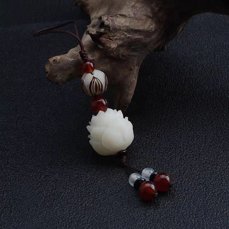 白莲花菩提手机链