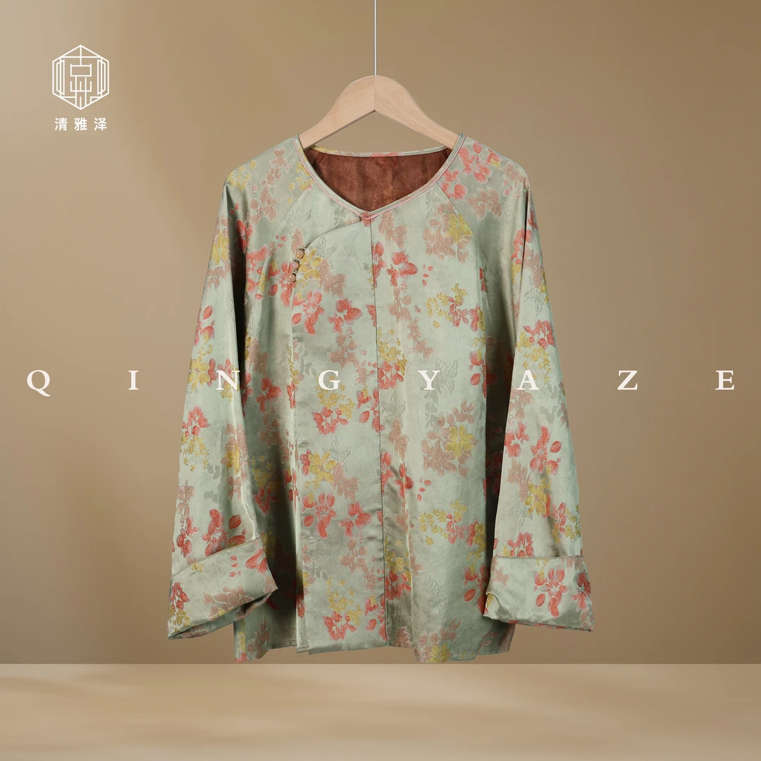 落花飞！人丝红云纱新中式国风上衣！GZ4555