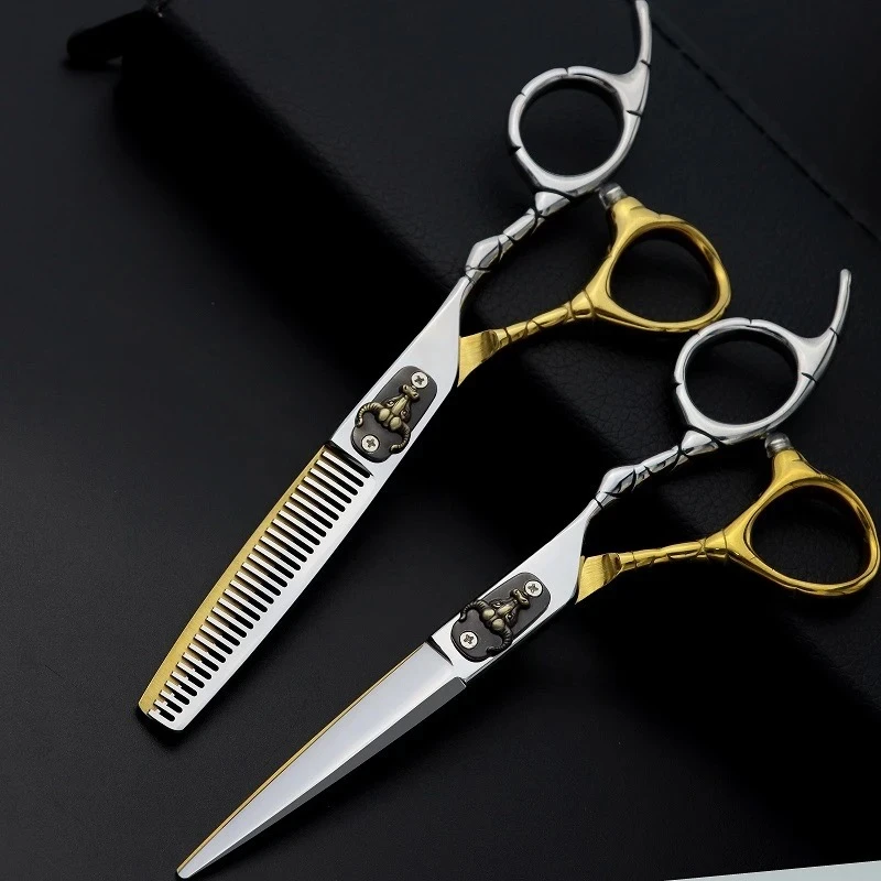 半金牛头理发剪刀理发师