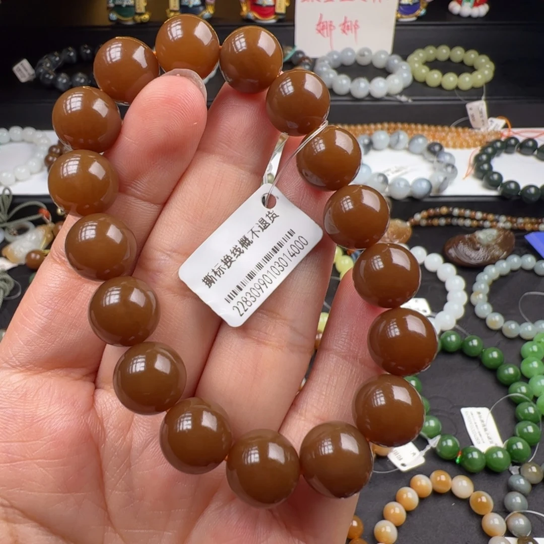 手链未镶嵌和田玉新疆且末金山红油糖老红糖卡12