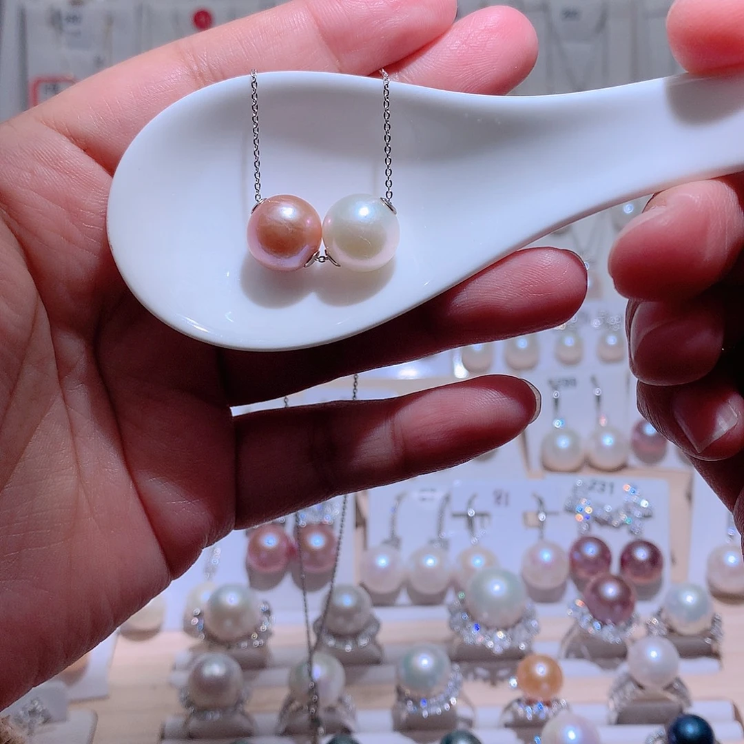 淡水珍珠吊坠(赠链)银S925镶嵌CC12.3mm