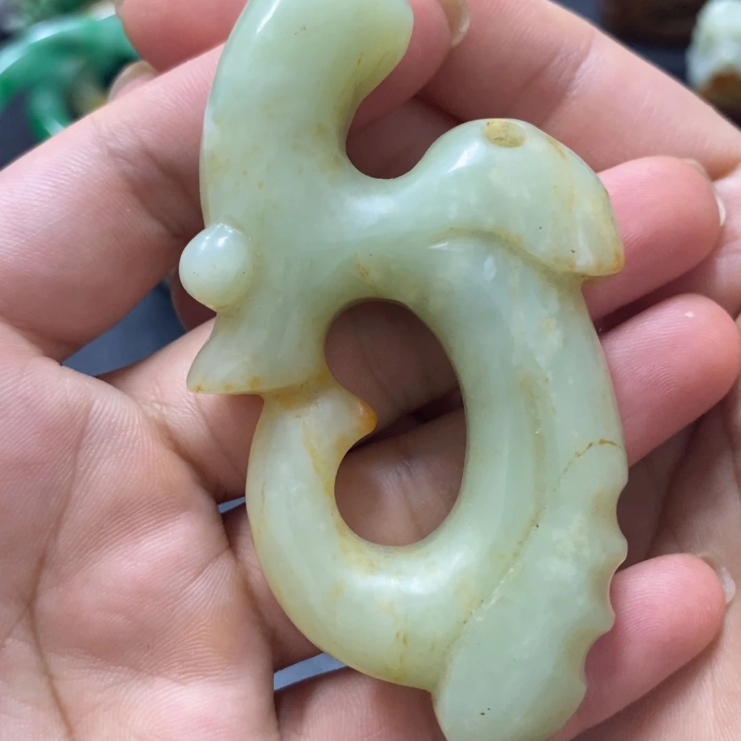 白玉菩提把件摆件